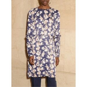 Club Monaco Kaveh Dress In Night Shade Size 6 Viscose Floral Designer Dress